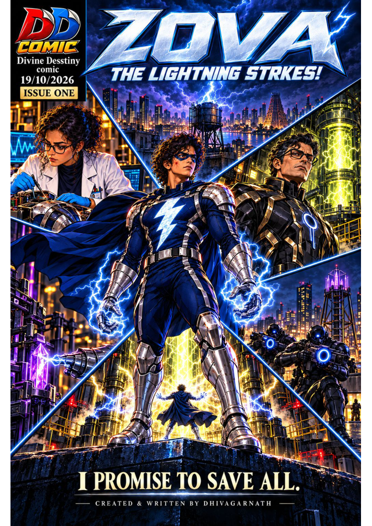 Original Zova: The Lightning Strikes! comic cover by Dhivagarnath